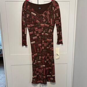 Chic Mica Long Sleeve Patterned Dress